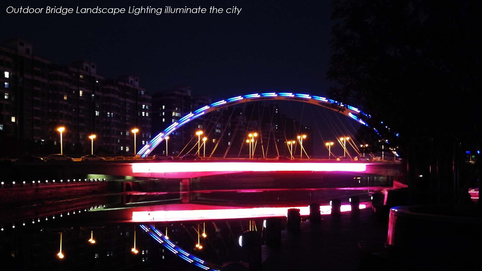 landscape bridge lighting
